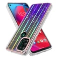 thumbnail image 1 of Moto G Stylus 5G 2021 Case, Rosebono Bling Glitter Sparkle Laser Purple Ultra Transparent Fashion Cute Colorful Skin Cover Shockproof Case for Moto G Stylus 5G 2021, 1 of 5