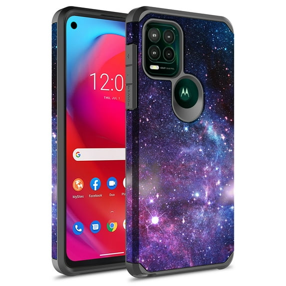 Moto G Stylus 5G 2021 Case, Rosebono Slim Hybrid Shockproof Hard Cover Graphic Fashion Colorful Skin Cover Armor Case for Moto G Stylus 5G 2021 (Stardust)
