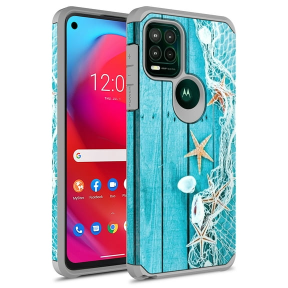 Moto G Stylus 5G 2021 Case, Rosebono Slim Hybrid Shockproof Hard Cover Graphic Fashion Colorful Skin Cover Armor Case for Moto G Stylus 5G 2021 (Starfish)