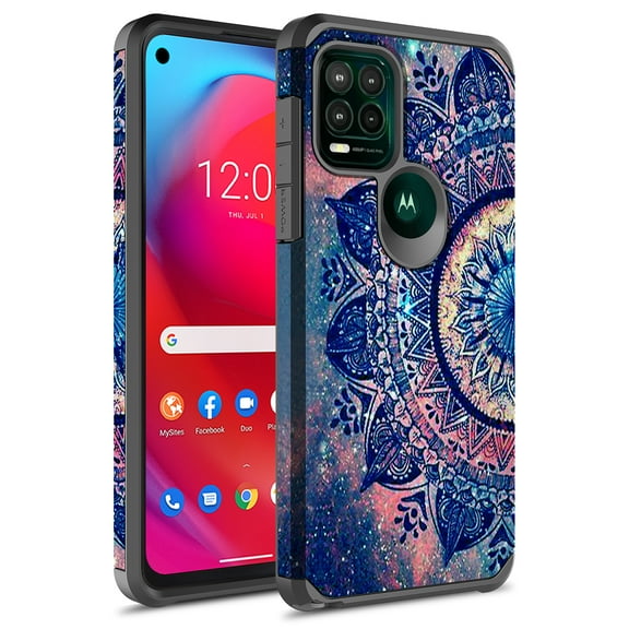 Moto G Stylus 5G 2021 Case, Rosebono Slim Hybrid Shockproof Hard Cover Graphic Fashion Colorful Skin Cover Armor Case for Moto G Stylus 5G 2021 (Mandala)
