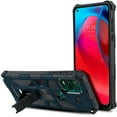 thumbnail image 1 of for Moto G Stylus 5G 2021 (NOT FIT MOTO G STYLUS 2021) with Tempered Glass Phone Case Magnet Mount Ready Slip Guard Grids Pattern Kickstand Hybrid Slim Shock Bumper Cover, 1 of 4