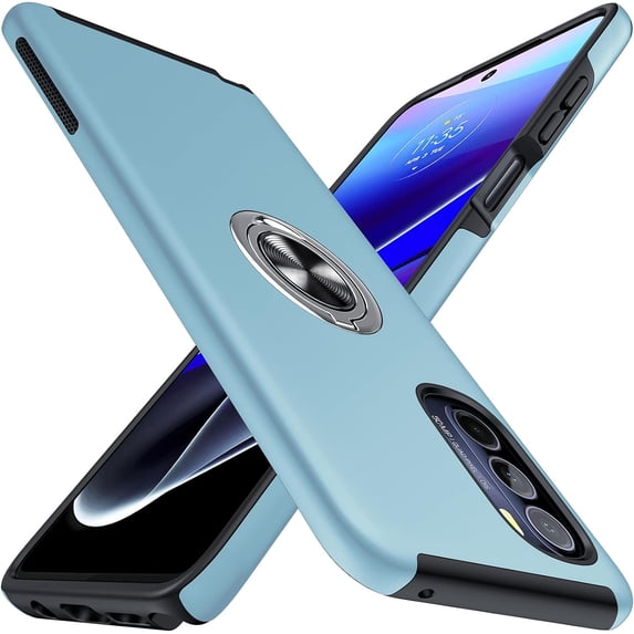 for Moto G Stylus 5G 2022 Case, Slim Soft Shockproof Protective Case for Motorola G Stylus 5G Case 2022, with Invisible Ring Kickstand Case for Moto G Stylus 5G Case 2022, Sierra Blue