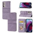 thumbnail image 1 of for Moto G Stylus 5G 2022 Flip Case, Premium Leather Folio Flip with Design Card Slots Wrist Strap Shockproof Kickstand Magnetic Protective Girls Cover For Motorola Moto G Stylus 5G 2022, Lightpurple, 1 of 9