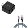 thumbnail image 1 of For Moto G Stylus 5G (2023) 10ft USB Cable w Fast Home Charger Combo - Type-C Charger Cord Power Wire, 30W 2-Port USB Quick Charge Port Travel for Motorola Moto G Stylus 5G (2023) Phone, 1 of 11