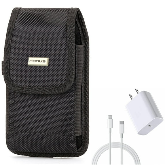 For Moto G Stylus 5G (2023) Case Belt Clip w 18W Fast Home Charger Combo - Rugged Holster Canvas Cover, PD Type-C 6ft USB-C Cable Quick Power for Motorola Moto G Stylus 5G (2023) Phone