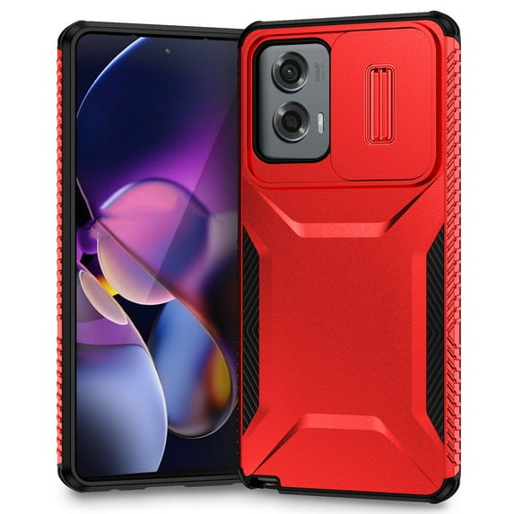 for Moto G Stylus 5G 2023 Case Dual Layer Protective Heavy Duty Camera Lens Slide Cover Shockproof Rugged Military Protection Bumper Tough Grip Phone Case For Motorola Moto G Stylus 5G 2023,Red