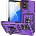 thumbnail image 1 of for Moto G Stylus 5G 2023 Case with Slide Camera Cover HD Screen Protector [ Grade Drop Tested]  Ring Holder Kickstand Protective Phone Case for Motorola Moto G Stylus 5G 2023, Purple, 1 of 17