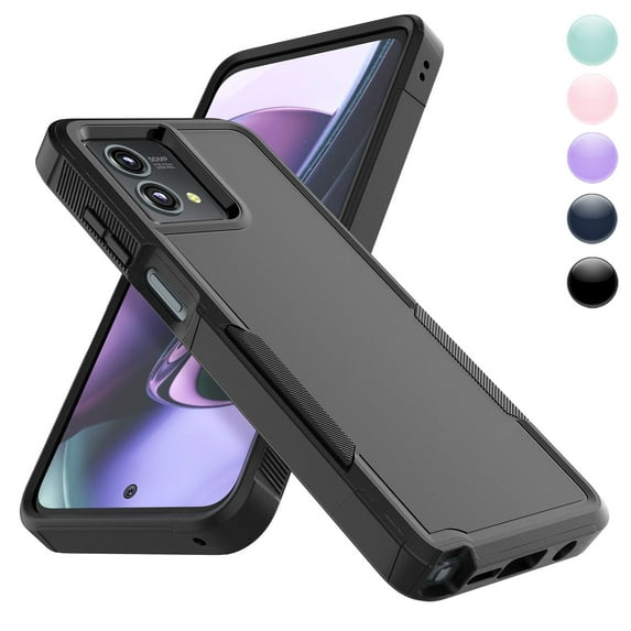 For Moto G Stylus 5G (2023 Only) | XT2315 Case, 2 in 1 Heavy Duty Armor Shockproof Cases,Hisdou Hybrid Dual Layer Rubber Drop Protection Grip Plastic Bumper Sturdy Phone Cover -Black