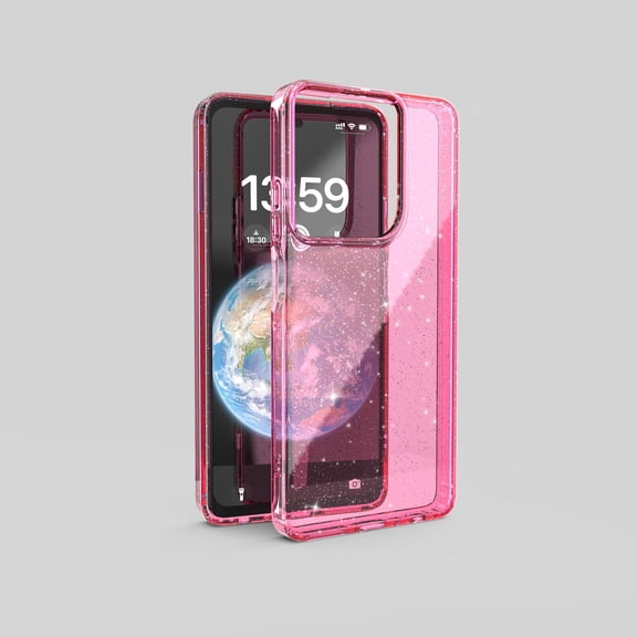 for Moto G Stylus 5G (2024) Case Bling Sparkle Clear Military Grade Drop Protection Anti Yellowing Glitter Cell Phone Cover - Rugged Shockproof Protective Transparent Cases for Women Girls,Pink