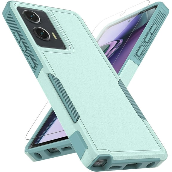 for Moto G Stylus 5G 2024 Case: Dual Layer Protective Heavy Duty Cell Phone Cover Shockproof Rugged with HD Screen Protector - Military Protection Bumper Tough - Motorola G Stylus 5G 2024, Mint Green