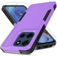 thumbnail image 1 of for Moto G Stylus 5G 2025 Case,[Military Grade Drop Tested] with Screen Protector,Dual Layer Protective Heavy Duty Cell Phone Cover Non-Slip Shockproof Case for Motorola G Stylus 5G 2025 (Purple), 1 of 7