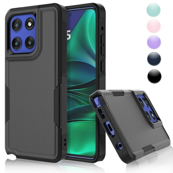 For Moto G Stylus 5G 2025 Case, Rugged Phone Case for Motorola Moto G Stylus 5G 2025, Njjex Shockproof Protection Heavy Duty Armor Hard Plastic & Rubber 2-in-1 Bumper Cover - Black