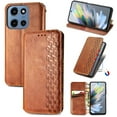 thumbnail image 1 of for Moto G Stylus 5G (2025) Wallet Case, Men's Retro Premium Business PU Leather Classic Magnetic Closure Flip Case with Card Holder [RFID Blocking] Folio Kickstand Shockproof Phone Cover,Brown, 1 of 9