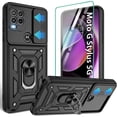 thumbnail image 1 of Moto G Stylus 5G Case（2021）, Motorola G Stylus 5G Case with HD Screen Protector, Heavy Duty Shockproof Phone Cover with Magnetic Kickstand Ring for Motorola Moto G Stylus 5G 2021, Black, 1 of 8