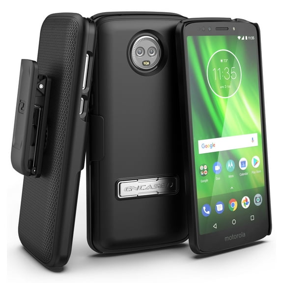 Moto G6 Belt Clip Holster - Slim Combo Case design with Reinforced Alloy Kickstand for Motorola G6 (Slimline Series)