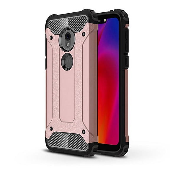 Moto G7 Play Case, KAESAR Drop Protection Shockproof Sleek Slim-Fit Durable Anti-scratch Dual Layer Shockproof Dustproof Armor Case For Moto G7 Play (Rose Gold)
