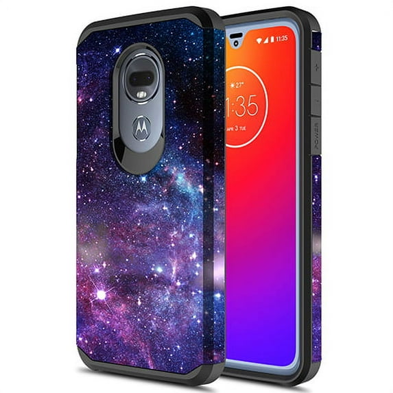 Moto G7 Power Case, Moto G7 Supra Case, Kaesar Slim Hybrid Dual Layer Shockproof Hard Cover Graphic Fashion Cute Colorful Silicone Skin Cover Armor Case for Moto G7 Power (Stardust)