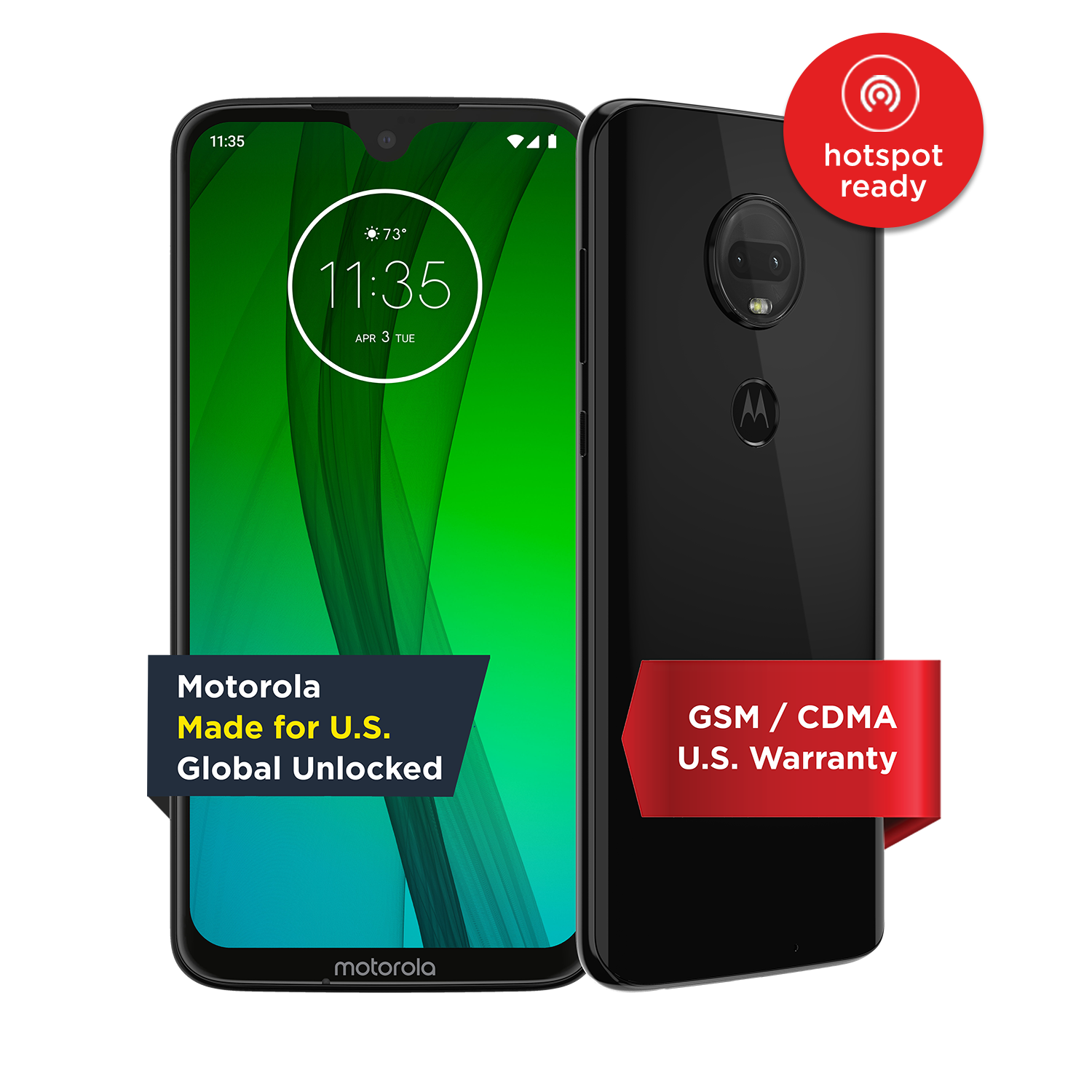 Moto G7 – Unlocked Smartphone – 64 GB – Ceramic Black (US