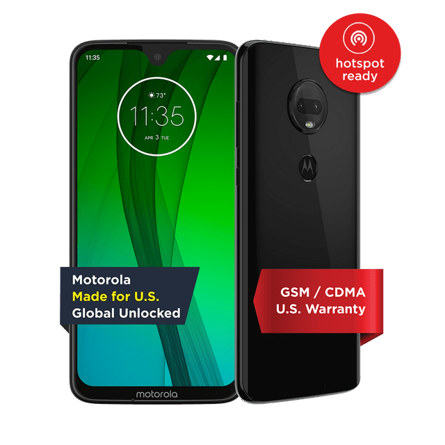 Moto G7 – Unlocked Smartphone – 64 GB – Ceramic Black (US Warranty)