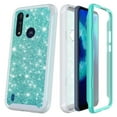 thumbnail image 1 of for Moto G8 Power LITE (NOT FOR G8 POWER) Glitter Case Phone Case Dual Layer Full-Body Rugged Clear Back Case Drop Resistant Shockproof Case with Built In Screen Protector (Teal), 1 of 4