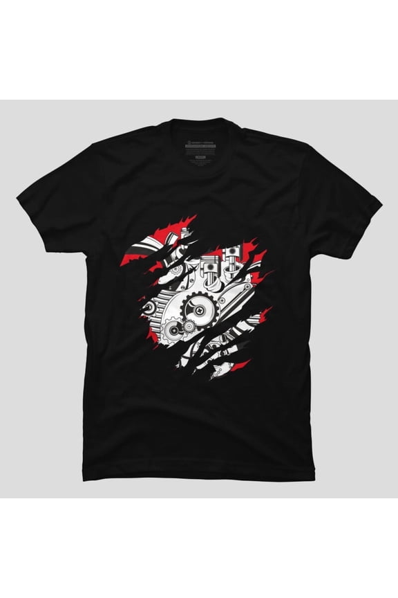 Moto Heart Funny Motorcycle Sarcastic Humor Quote Unisex T-Shirt, Up to Size 5XL