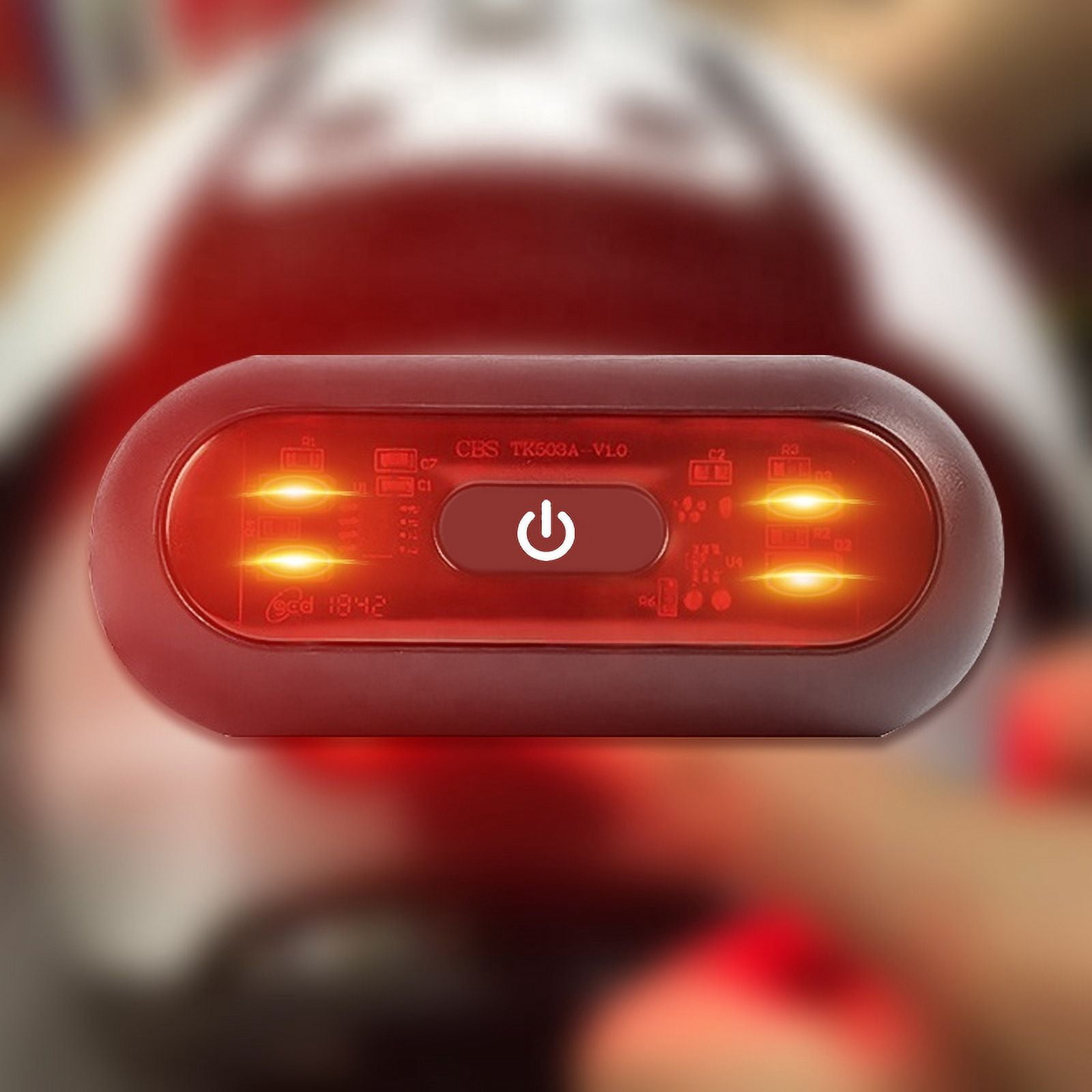 Moto Helmet Light Luces Para Casco Bike Taillight Motorcycle Bicycle Helmet Safety Signal Warning Rear Lamp Waterproof LED Light (4 Lamp beads)