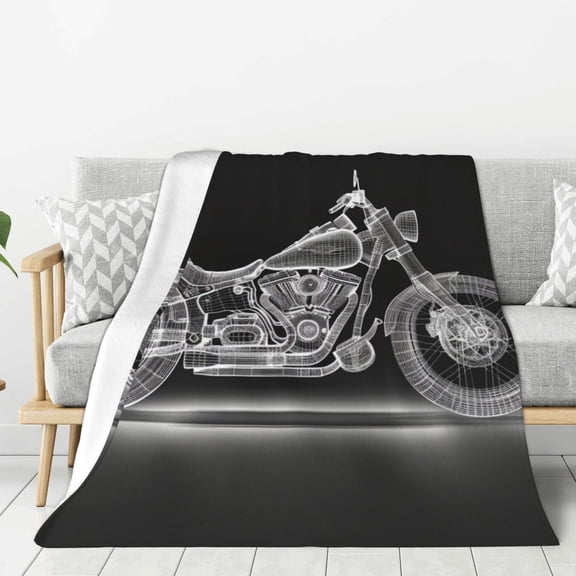 Moto Hologram (1) Throw Blanket for Stylish Warm Winter Cabin Ultra-Soft Micro Fleece Blanket, Premium Microfiber, Silky Soft, Plush, Warm and Lightweight for Couch, Sofa, Bed - 50"X40"