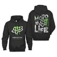 thumbnail image 1 of "Moto Is LIFE" Fox Racing x Monster Energy Motocross Hoodie for Off-Road and Mountain Biking Enthusiasts, 1 of 4