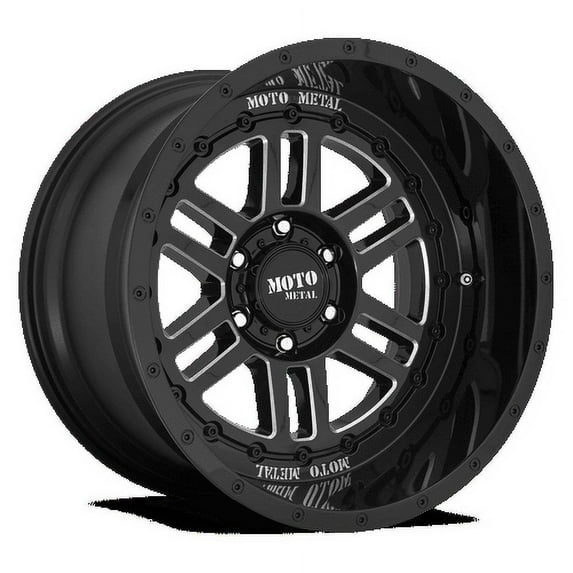 Moto Metal Aluminum Rim MO800 DEEP SIX 20X12in Gloss Black Milled Finish, MO80021285344N