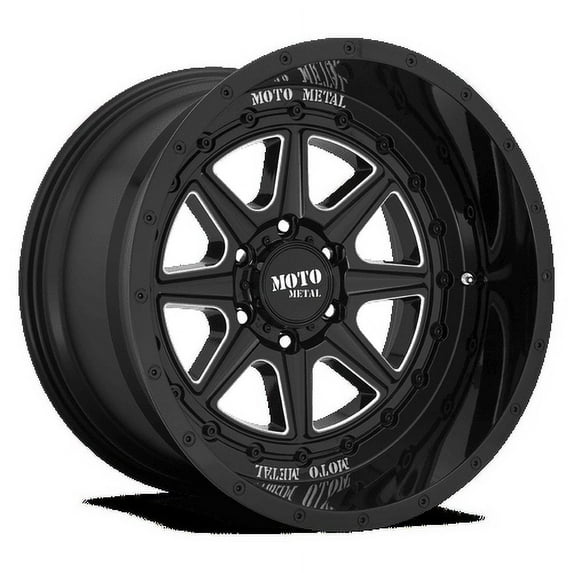 Moto Metal Aluminum Rim MO801 PHANTOM 24X12in Gloss Black Milled Finish, MO80124268344N