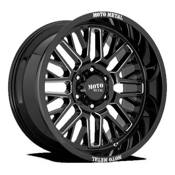 Moto Metal Aluminum Rim MO802 20X9in Gloss Black Milled Finish, MO80229080300