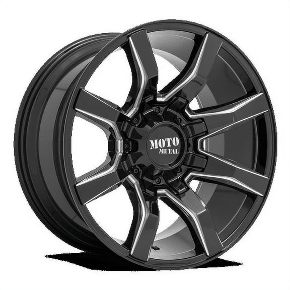 Moto Metal Aluminum Rim MO804 SPIDER 22X10in Gloss Black Milled Finish, MO80422087918N