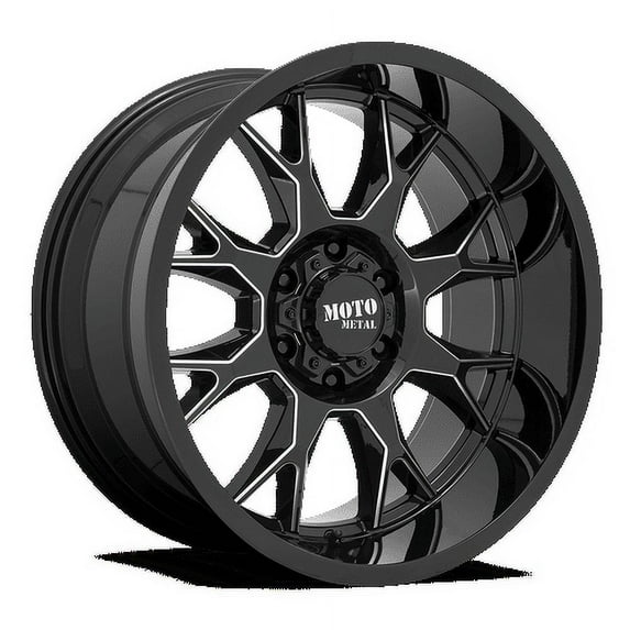 Moto Metal Aluminum Rim MO806 22X12in Gloss Black Milled Finish, MO80622250344N