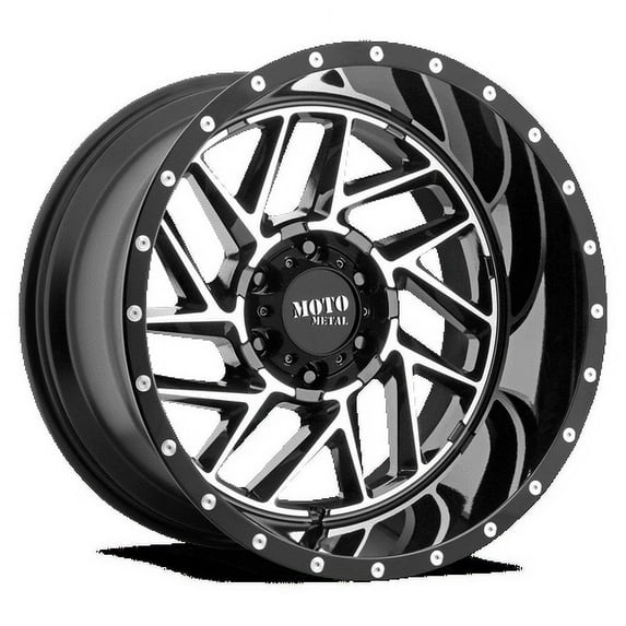 Moto Metal Aluminum Rim MO985 BREAKOUT 20X9in Gloss Black Machined Finish, MO98529063300