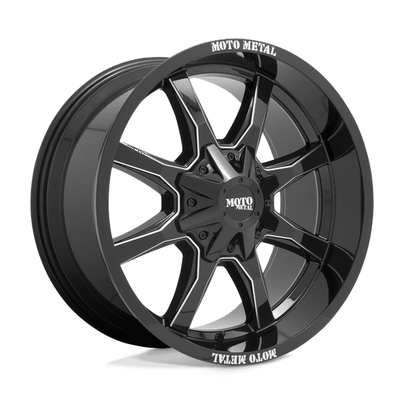 Moto Metal Cast Aluminum Rim MO970 17X9 8X6.5 G-BLK MILL SPK -12MM, MO970790803B12NUS