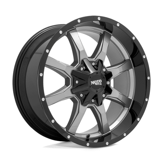 Moto Metal Cast Aluminum Rim MO970 20X10 8X180 G-GRY BLK LP 12MM, MO97021088412