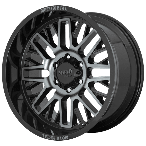 Moto Metal Mo802 20X10 8X165.1 -18Et 125.1Cb Gloss Black Machined With Gray Tint Wheel