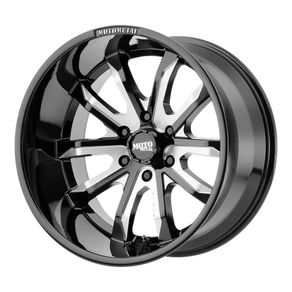 Moto Metal Mo983 Dagger 20X12 5X127 -44Et 71.5Cb Gloss Black Milled Wheel