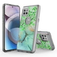 thumbnail image 1 of Moto One 5G Ace Case, Moto G 5G Case, Rosebono Hybrid Bling Glitter Sparkle Epoxy Graphic Marble Colorful Silicone Skin Cover Armor Case for Motorola One 5G Ace (Green Barble), 1 of 6