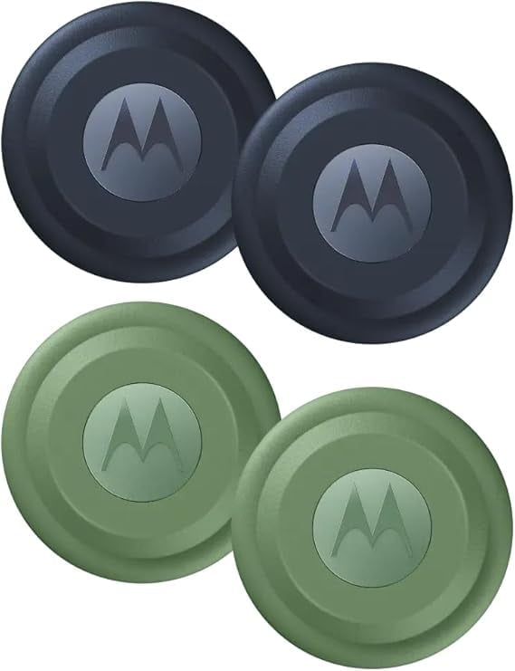 Moto Tag XT2445-1 Battery Powered Item Finder, 4-Pack - 2X Blue, 2X Green