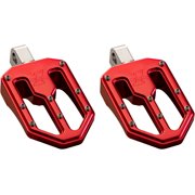 Pro-One Performance Moto V1 Billet Aluminum Footpegs, Red Anodized, Male Mount, 360  Adjustable, BMX Traction Pins 500751R