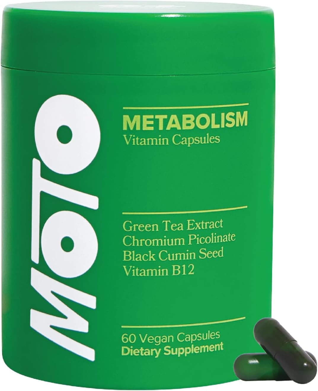 Moto Women's Metabolism Support - Energy, Curb Cravings, Healthy Metabolism - Vegan Capsules, 30 Servings1pack