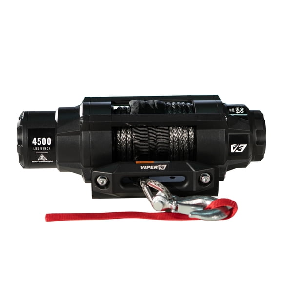 VIPER V3 4500lb Wide Spool ATV/UTV Winch Kit with 60 feet Black Synthetic Rope