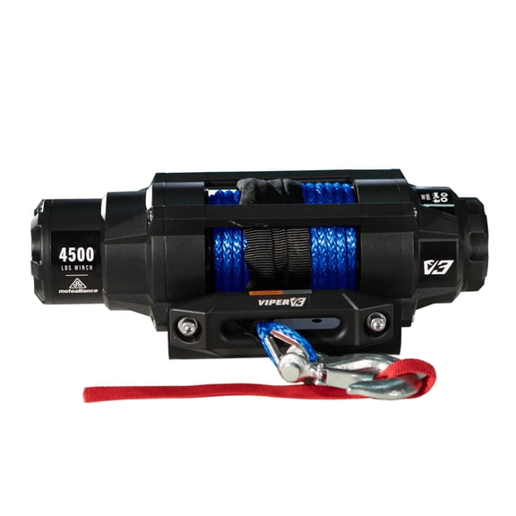 VIPER V3 4500lb Wide Spool ATV/UTV Winch Kit with 60 feet BLUE Synthetic Rope