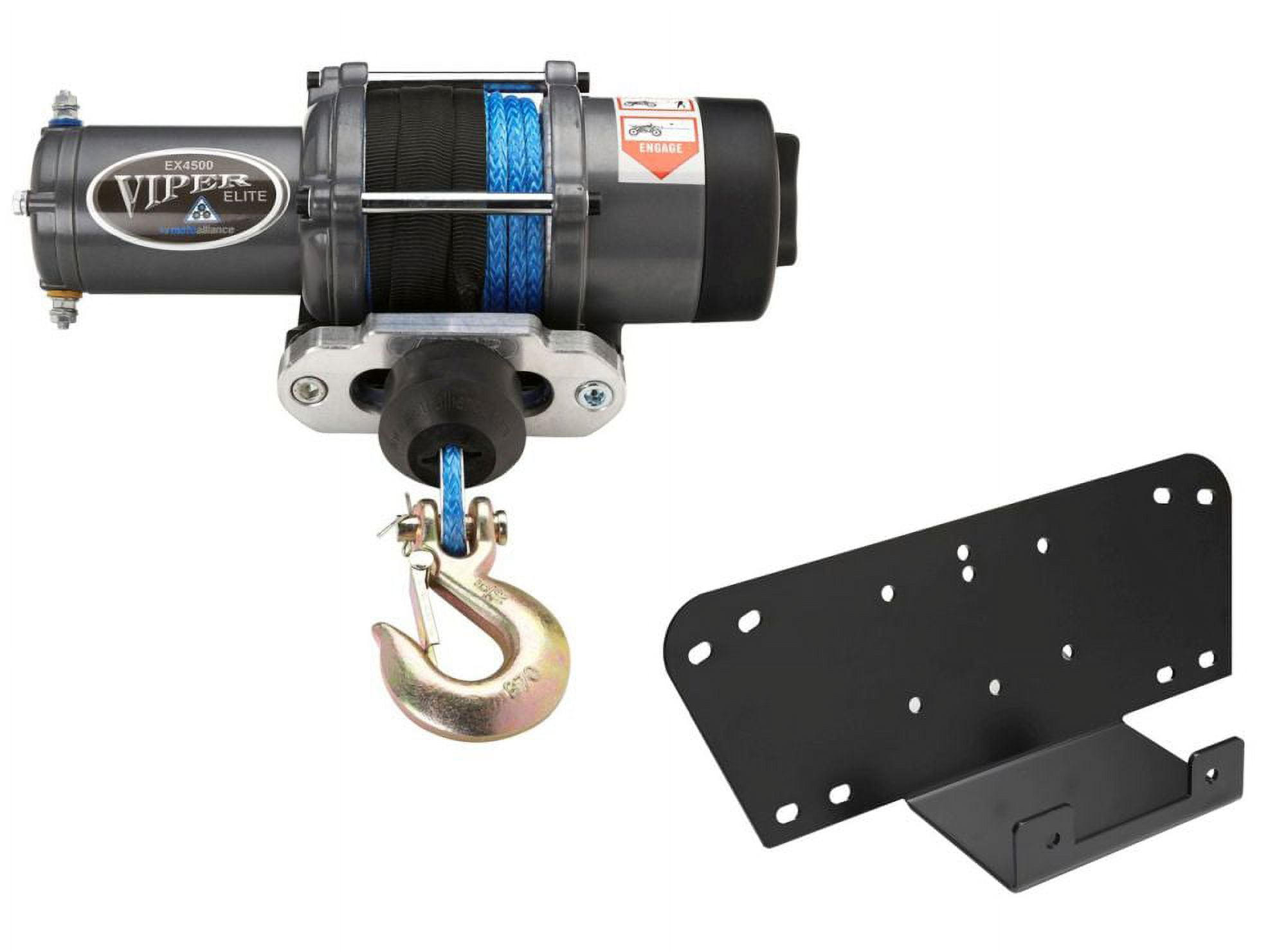 MotoAlliance VIPER Elite ATV/UTV Winch 4500lb 40 feet BLACK Synthetic