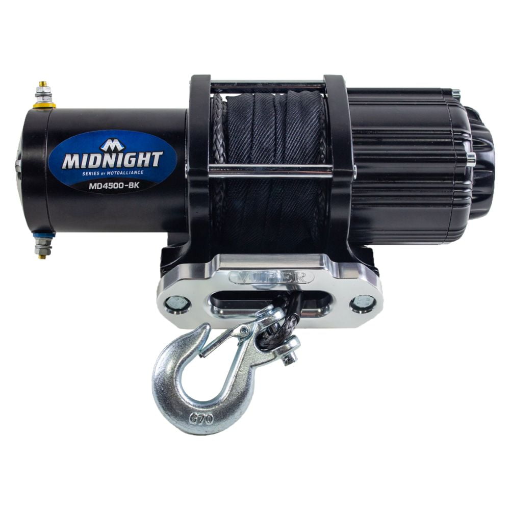 MotoAlliance VIPER Midnight 4500lb ATV/UTV Winch Kit, 50ft BLACK ...