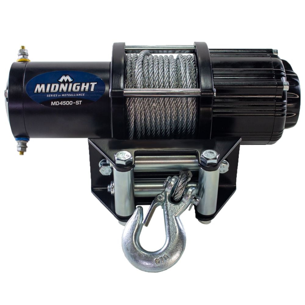 MotoAlliance VIPER Midnight 4500lb ATV/UTV Winch Kit with 50 feet Steel Cable