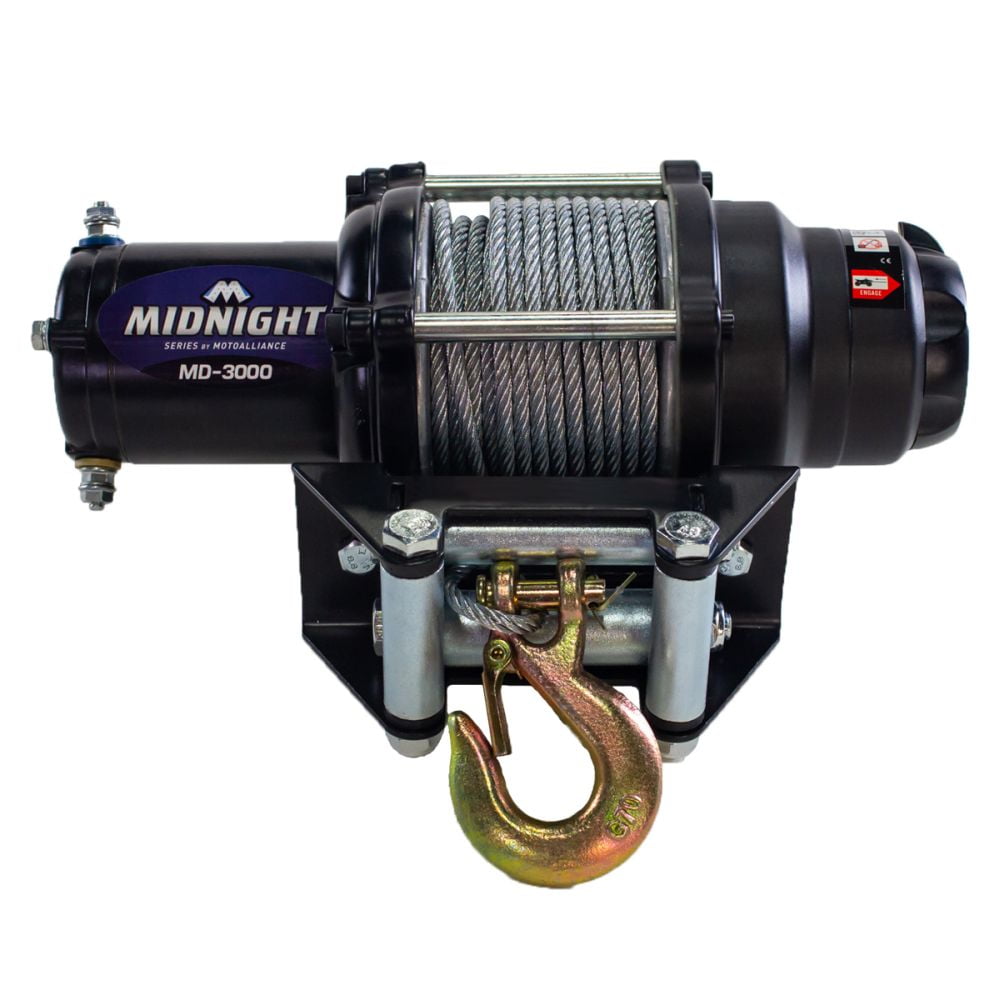MotoAlliance VIPER Midnight ATV/UTV Winch 3000lb with 50 feet Steel Cable