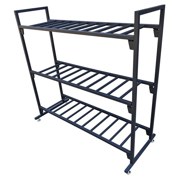 MotoBatt Black Battery Rack Insanely Strong Storage Rack holds 12 Batteries Supports 300 Pounds PER SHELF No Tools Required