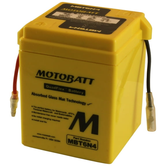 MotoBatt MBT6N4 6V 4Ah AGM Powersports Battery replaces 6N42A 6N42A3 6N42A*